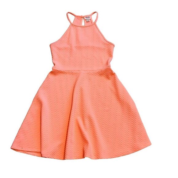 10/$25🦋 Mossimo Neon Orange A-Line Sleeveless Skater Dress - Size Medium - Picture 6 of 16